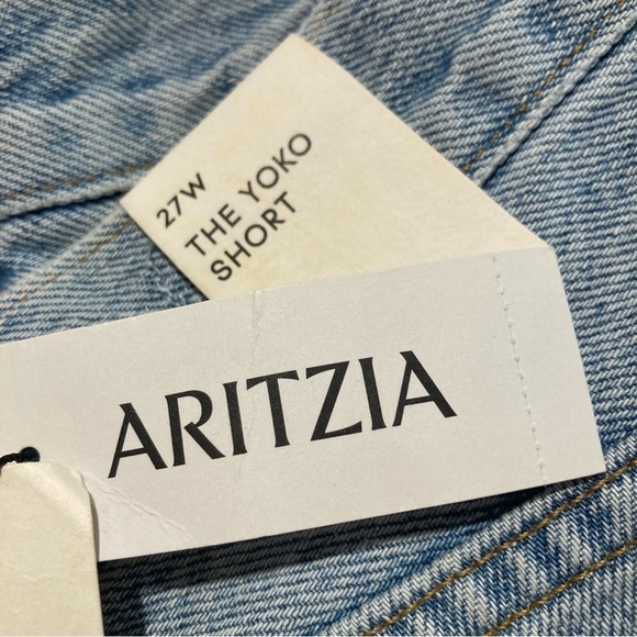 DENIM FORUM Sz 27 The Yoko Light Wash Distressed Denim  Jeans Shorts by Aritzia - Picture 14 of 16